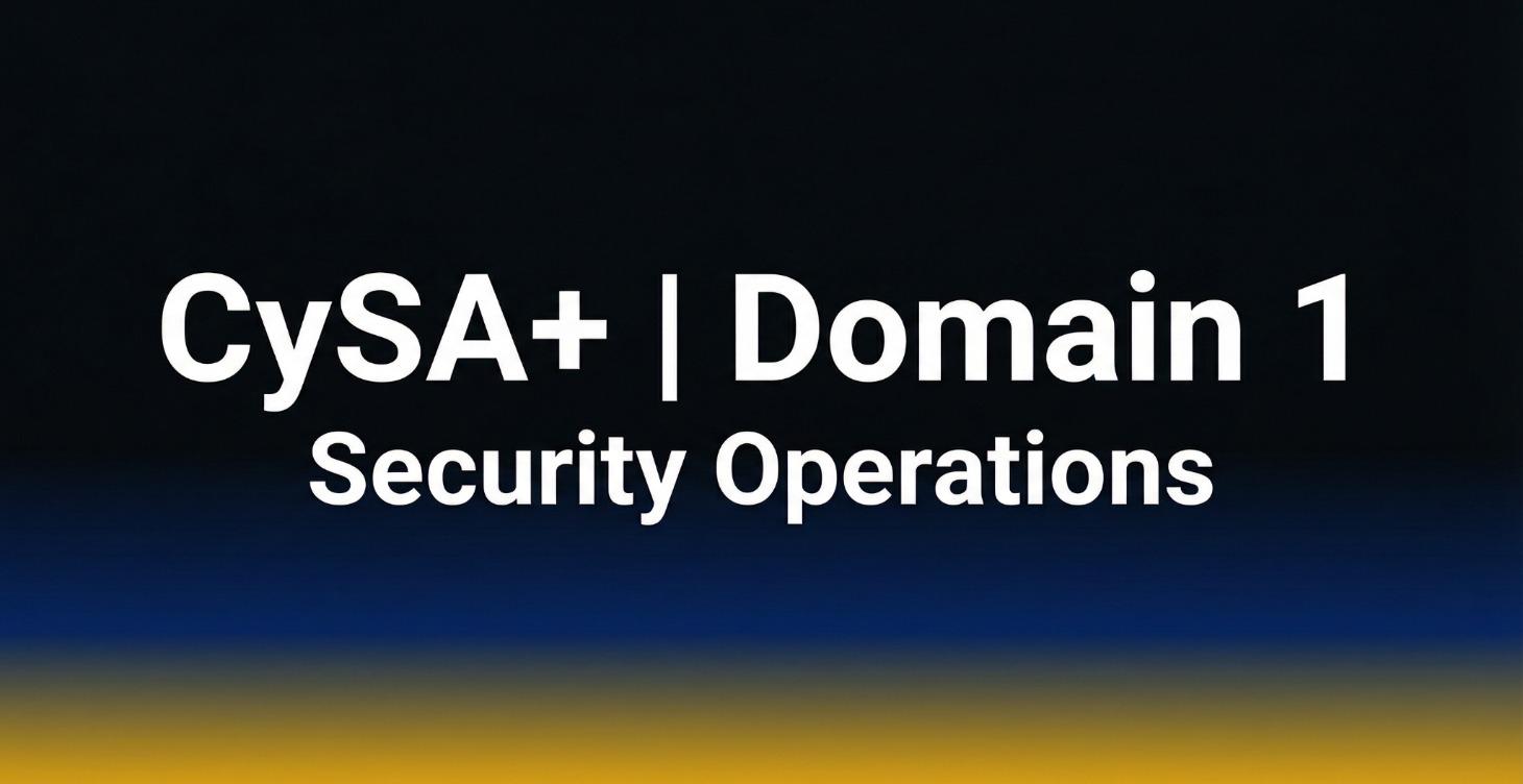 CySA+ | Domain 1: Security operations