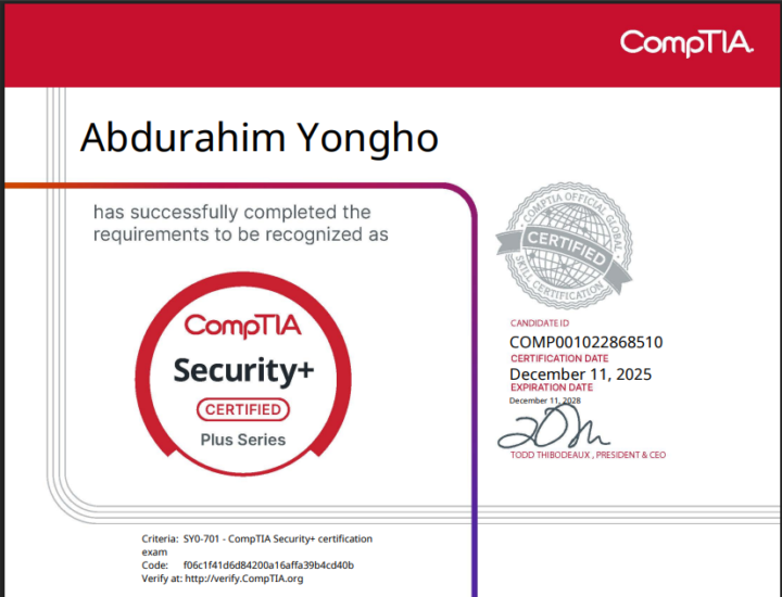 Passed CompTIA Security+ (SY0-701) Exam! 🔐📜