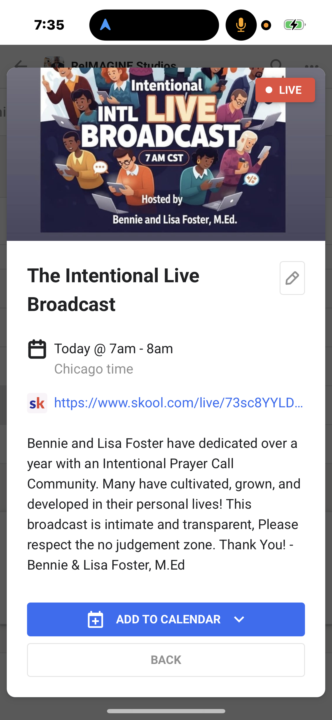 Intentional LIVE Broadcast on NOW!!