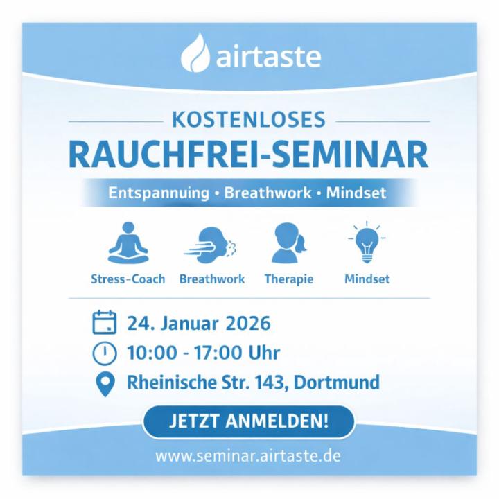 🔥 Kostenloses Rauchfrei-Seminar in Dortmund – Entspannung, Breathwork & Mindset