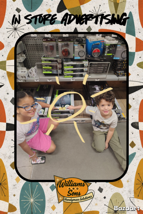 In store advertising with the kids 