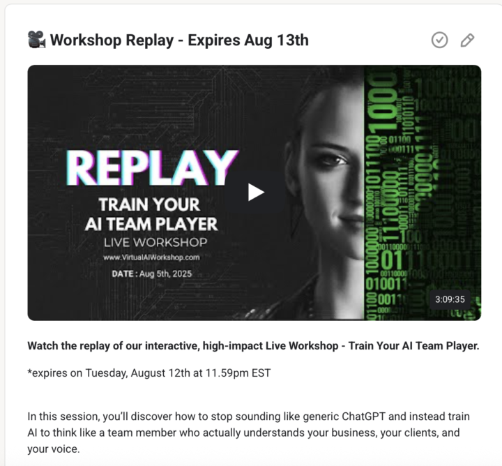 Workshop Catch-Up in Minutes: Replay, AI Resources & Program - All Inside Here