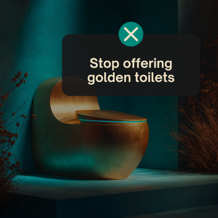 Stop offering golden toilets nobody asked for 🚽✨🤪