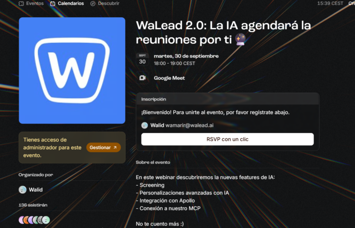 El webinar arranca a las 18:00