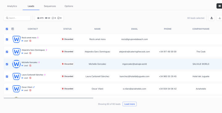Despues de cargar los descartados.