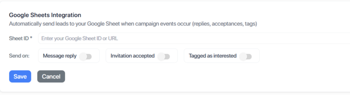 Google sheet integration
