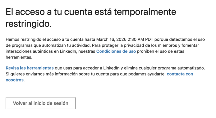 CUENTA CERRADA TEMPORALMENTE