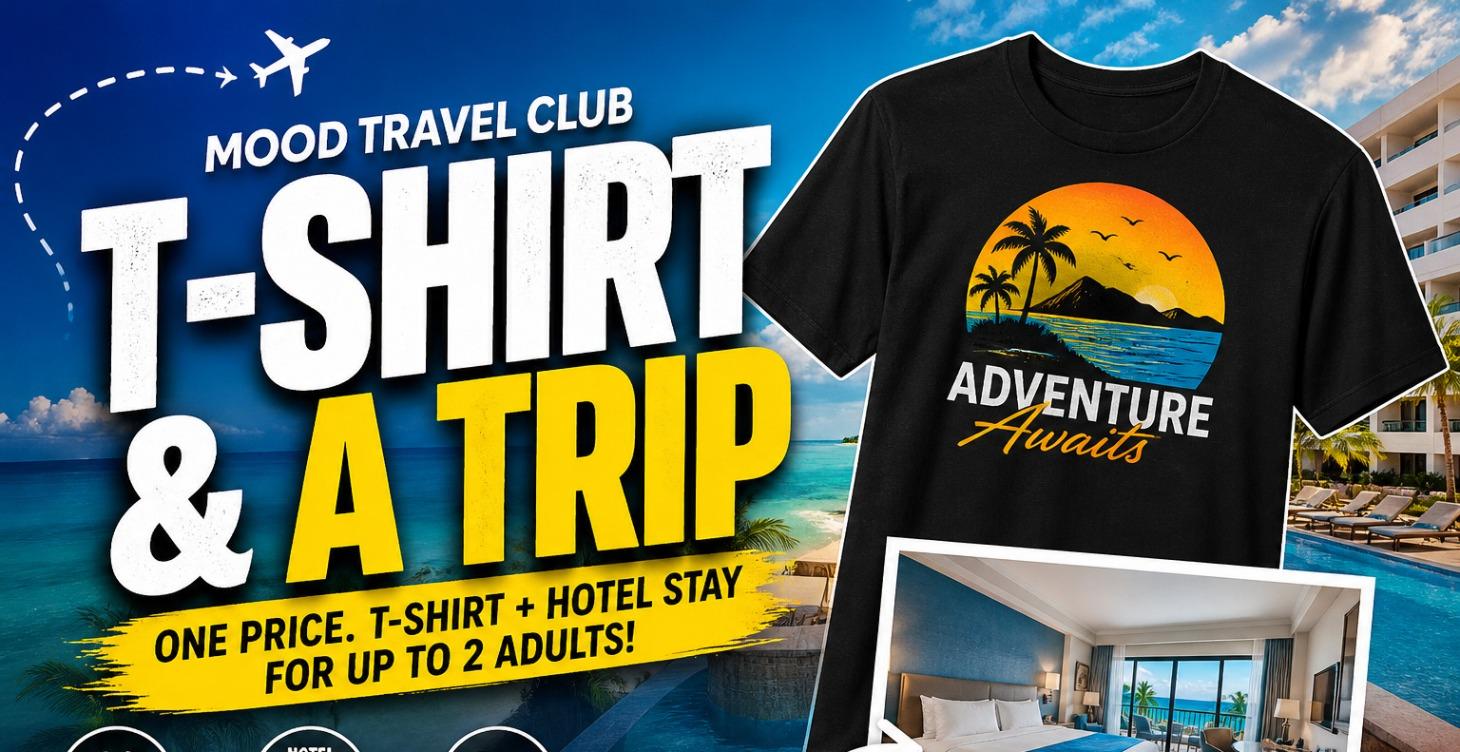 MOOD Travel Club T-Shirt & A Trip/Hotel Stay