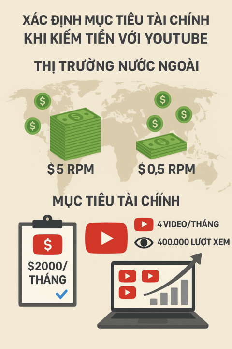 XÁC ĐỊNH MỤC TIÊU TÀI CHÍNH KHI KIẾM TIỀN VỚI YOUTUBE