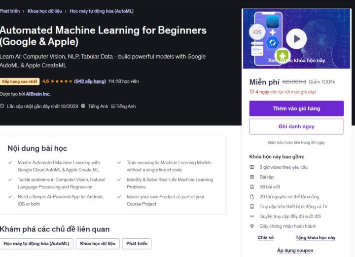 Automated Machine Learning for Beginners (Google & Apple)