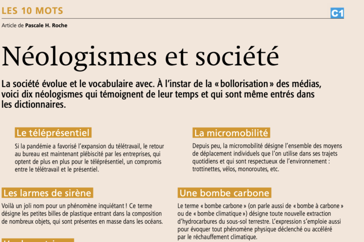 Petit tour d’horizon des néologismes récents ... (C1)