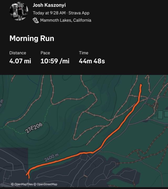 4 mile recovery run in the AM, back and biceps in the PM