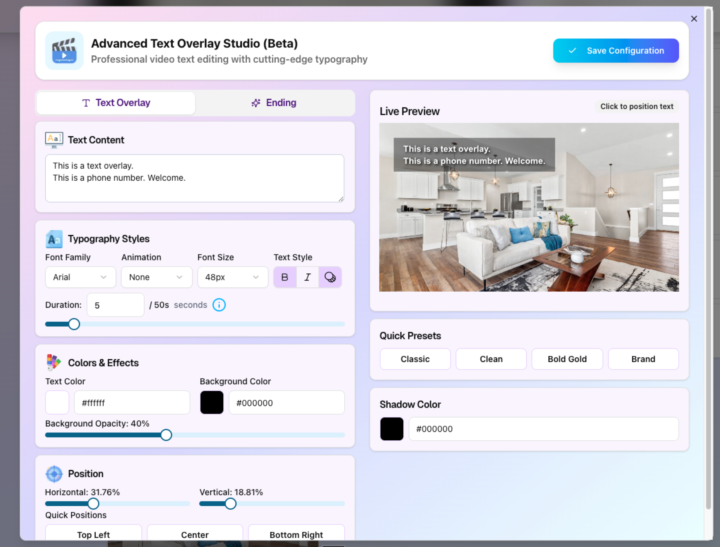 New text overlay feature is here for PhotoAIVideo.com