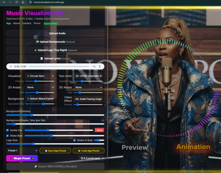 EASY TO USE MUSIC VISUALIZER PRO TOOL