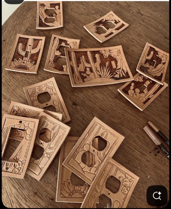 Leather light switch cover inspiration 
