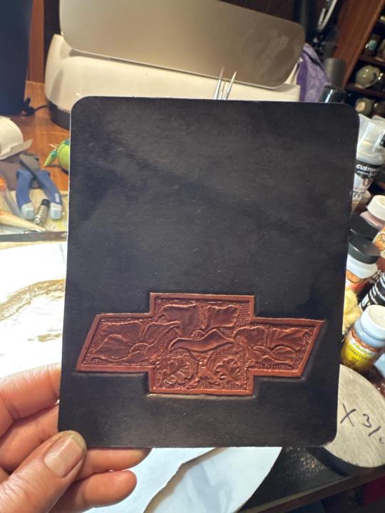 Tooling after oiling and dyeing. 