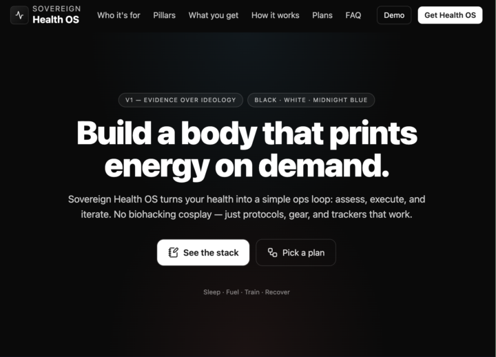 ⚔️ Sovereign Health OS (2-Day per Week Commitment Protocol)