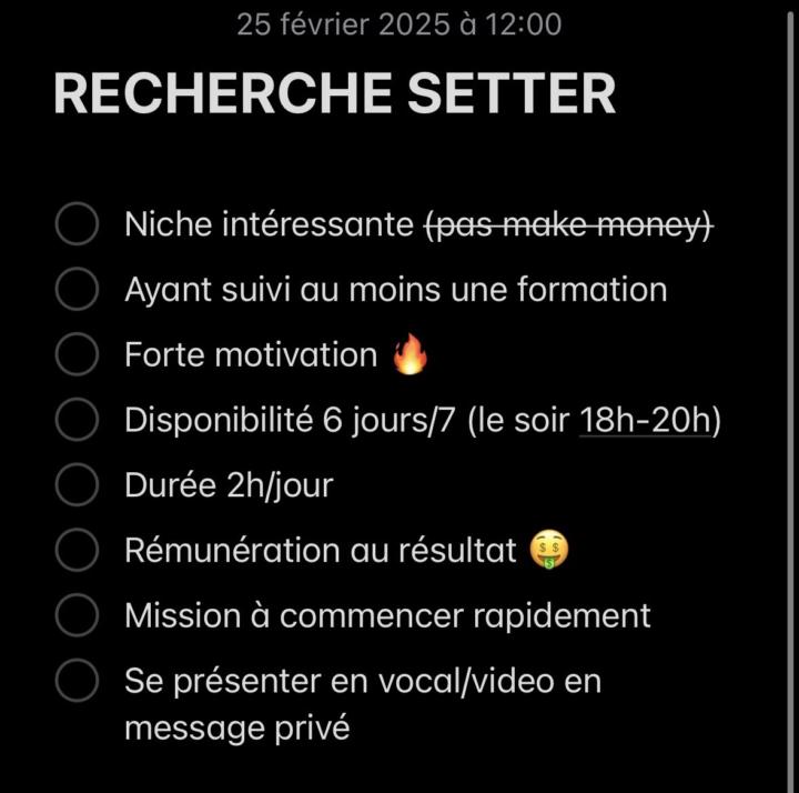 RECHERCHE SETTER