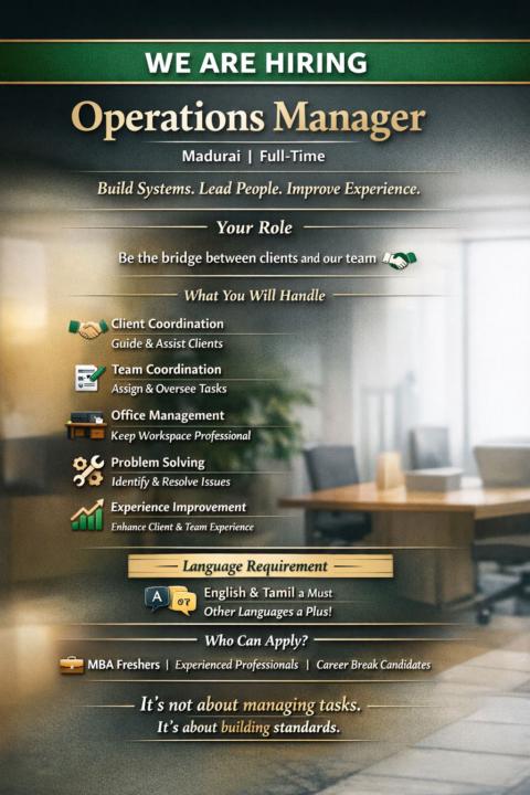 Hiring: Operations Manager 