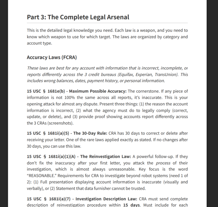 Preview of Free Credit Repair Guide