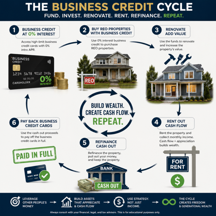 You can buy real estate once you get funding