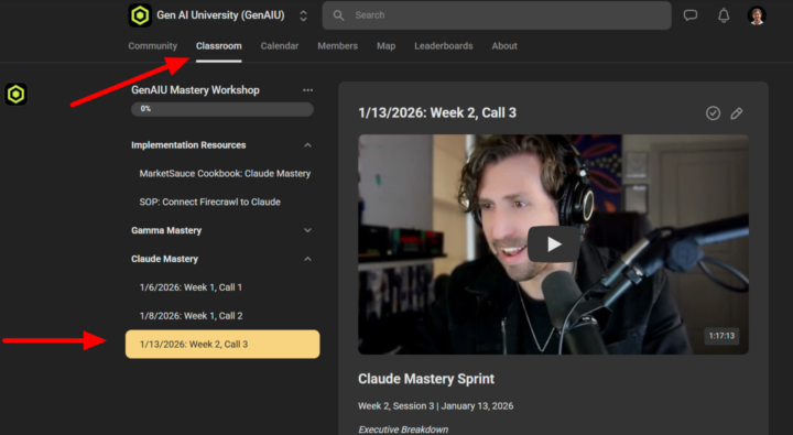 Replay: Claude Mastery Sprint (1/13/2026) - Week 2, Session 3 Replay is Live