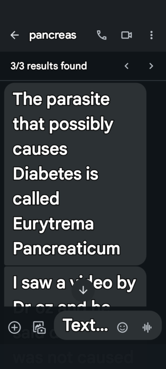 Important article regarding DIABETES AND...flukes that go to your pancreas 