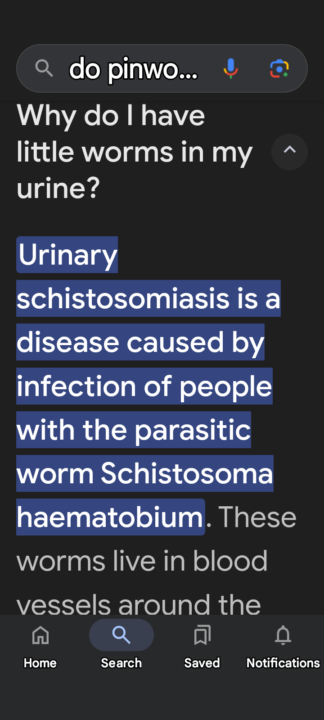 This is something I've been concerned about for quite a while and now I find out it is true! Parasites expelled in our urine