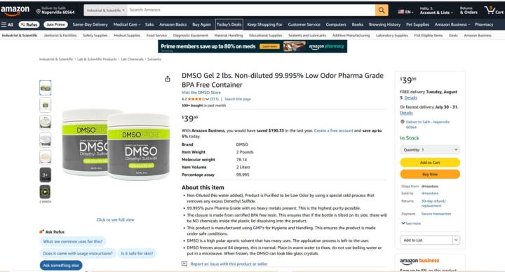 DMSO in a BPA free plastic ?