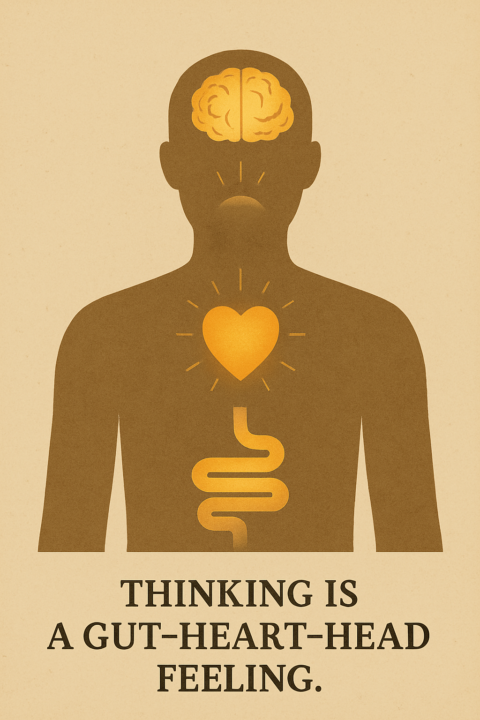 Thinking is a gut-heart-head feeling