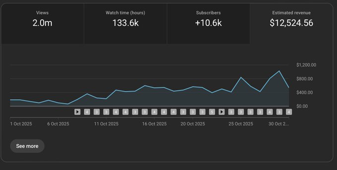 YouTube Channel Growth Report: 2M Views & $12.5K Revenue Growth