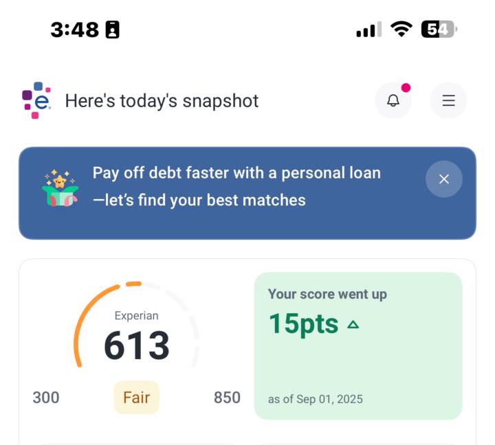 Good news, good news. Experian update.