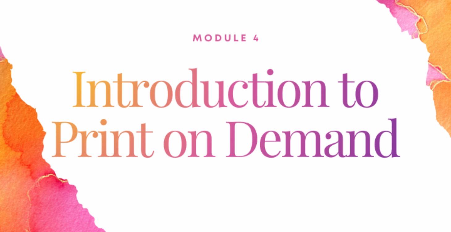 INTRODUCTION TO PRINT ON DEMAND