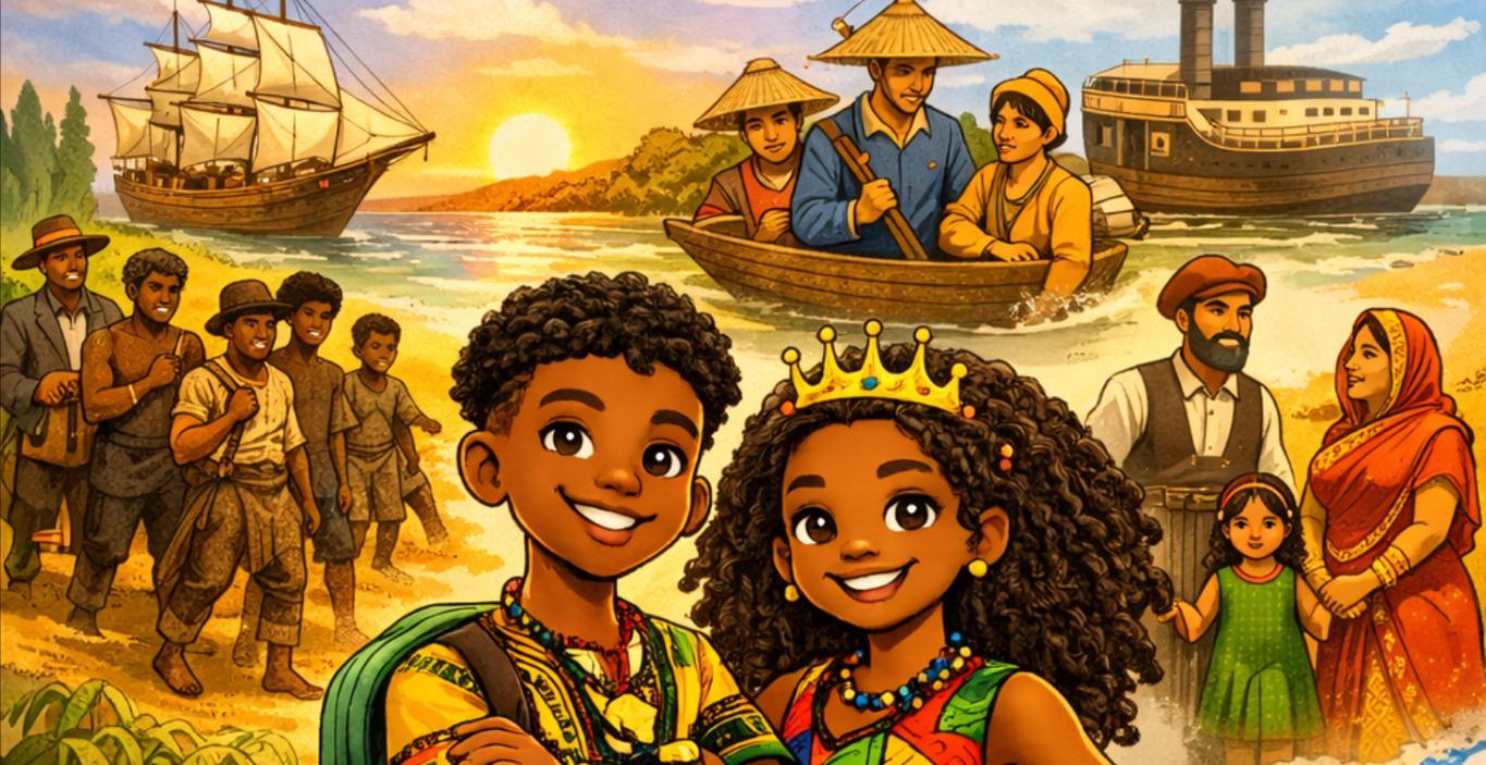 Amari & Zuri leren over de migratie naar Suriname