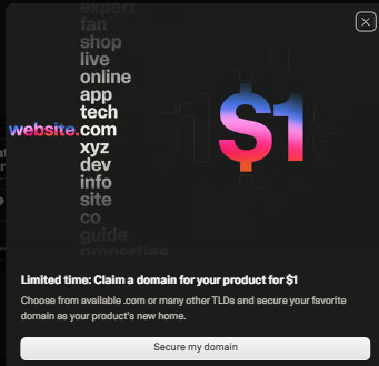 Lovable hat aktuell angebote für 1$ domains
