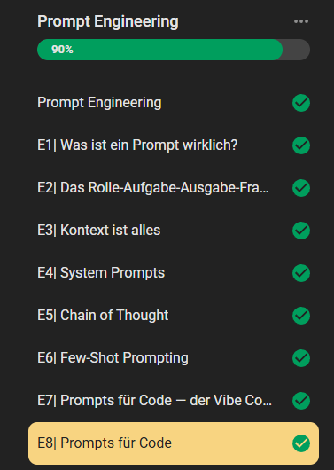Die Ersten Lessons in Prompt Engineering.