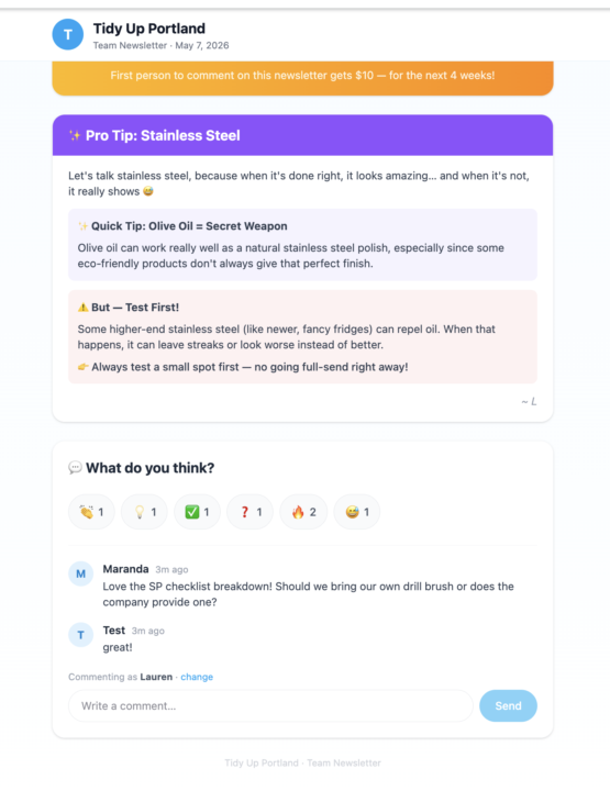Just made my company newsletter interactive