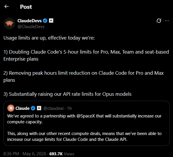 Your Claude subscription usage just got 2x'ed for free!