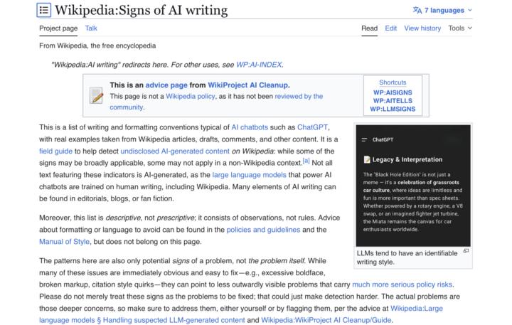 Signs of AI Writing