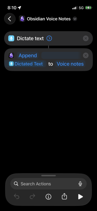 iOS Shortcut for Obsidian Users