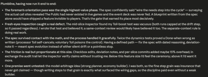 Fable Critiqued My Workflow, Then Ran It and Changed Its Mind — Plumbline in practice