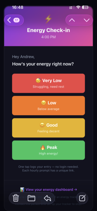 My first ICM project an Energy Tracker for Neurodivergent minds