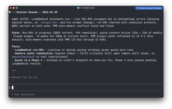 Helping your AI remember tasks between sessions (Session Aware Memory Management )