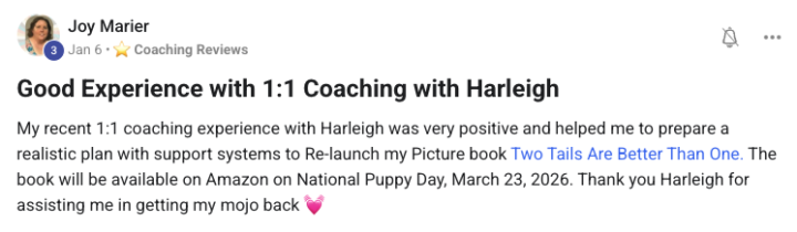 1:1 Coaching Spots are Available for This Week!