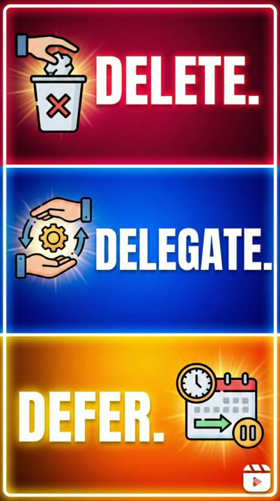 The 3Ds- Delete, Delegate and Defer