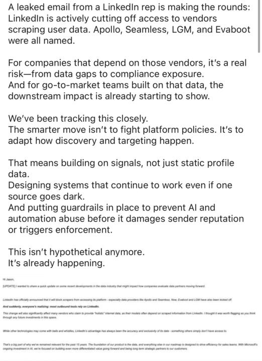 Walls closing on LinkedIn outbound