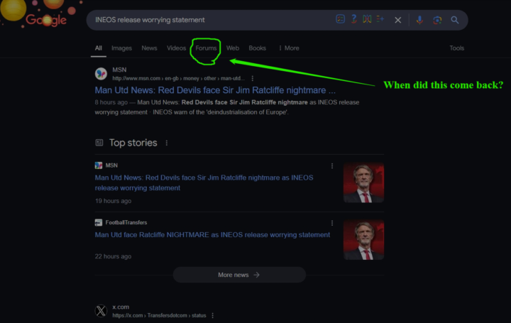 Google Favouring Forums Back to 2005