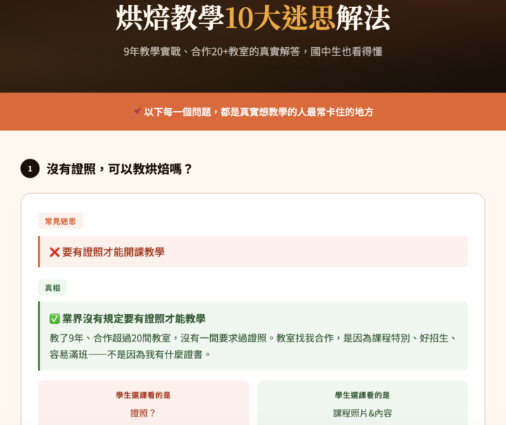 你知道烘焙教學能賺更多，但種種原因讓你無法開始？