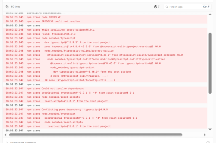 Need help with this deployment error