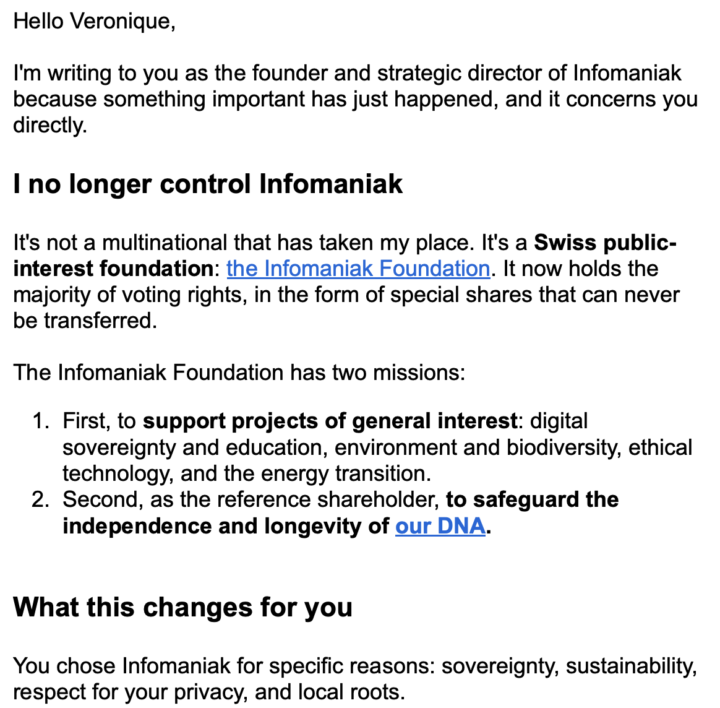 Infomaniak becomes a Foundation  - with a local mission & values